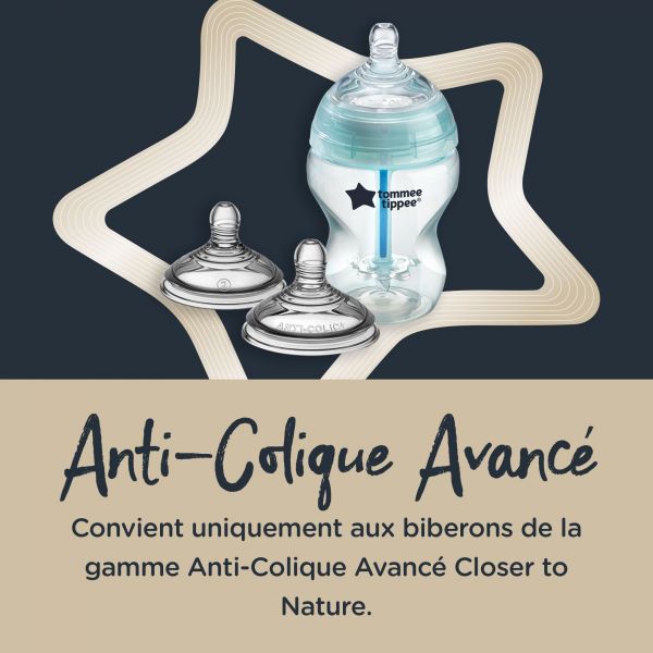 Lot de 6 tétines Anti-Colique Avancé débit moyen