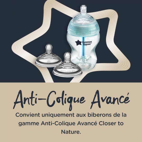 Lot de 6 tétines Anti-Colique Avancé débit rapide