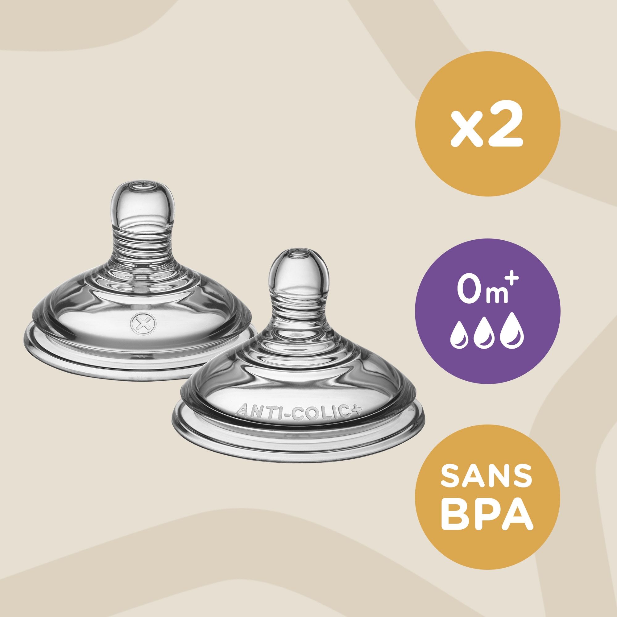 Tétine à débit variable x2 TOMMEETIPPEE, Vente en ligne de Tétine