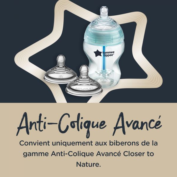 Lot de 2 tétines Anti-Colique Avancé débit moyen