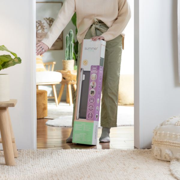 Barrière de sécurité enfant , Jusqu'à 136 cm, Auto Lock, Retractable, Facile à installer