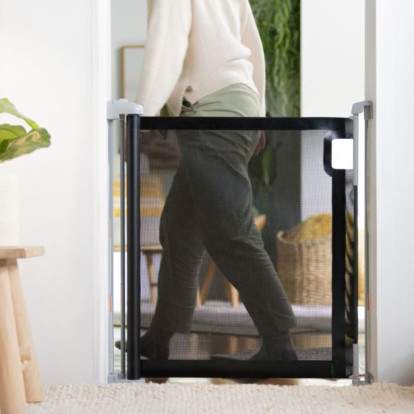 Barrière de sécurité enfant , Jusqu'à 136 cm, Auto Lock, Retractable, Facile à installer