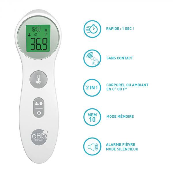 Thermomètre infrarouge frontal et sans contact