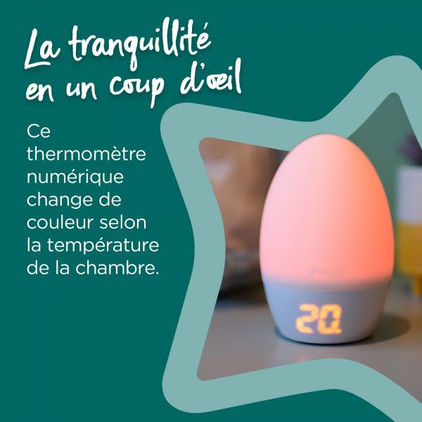 Veilleuse thermomètre numérique Gro-Egg2