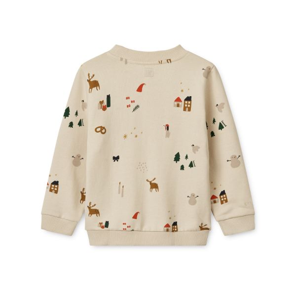 Sweat bébé coton bio imprimé Thora Holiday Sandy 9/12 mois