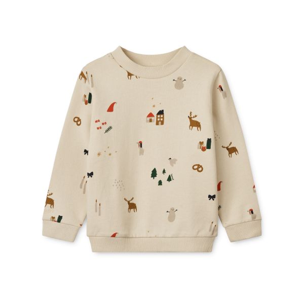 Sweat bébé coton bio imprimé Thora Holiday Sandy 18/24 mois