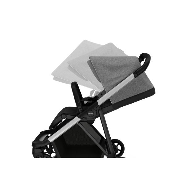 Poussette Shine Grey melange on Aluminium