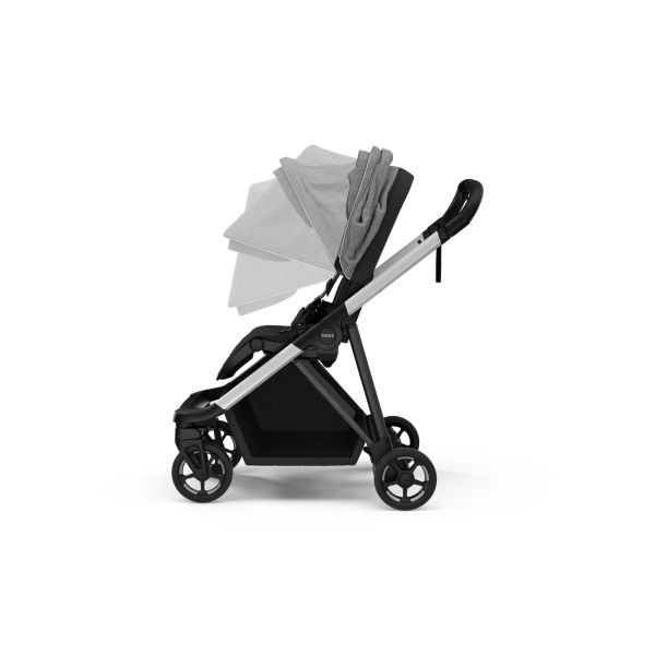 Poussette Shine Grey melange on Aluminium
