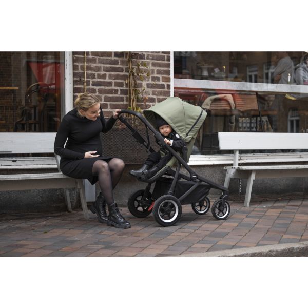 Poussette duo Sleek avec nacelle - Soft green