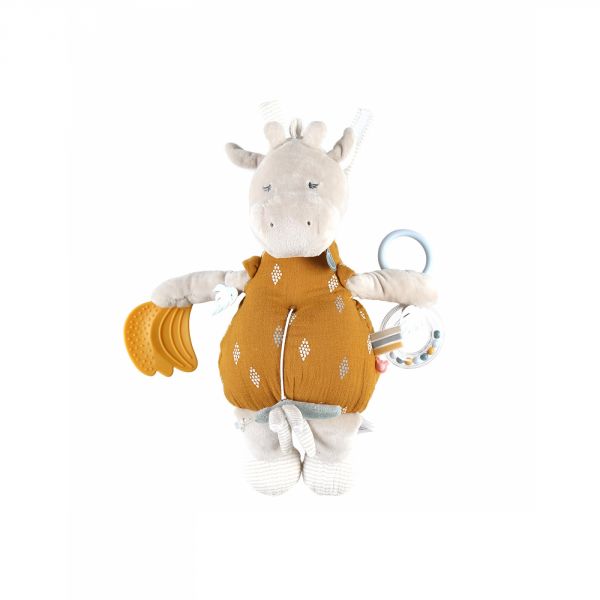 Peluche d'activités girafe Tiga ocre 40 cm