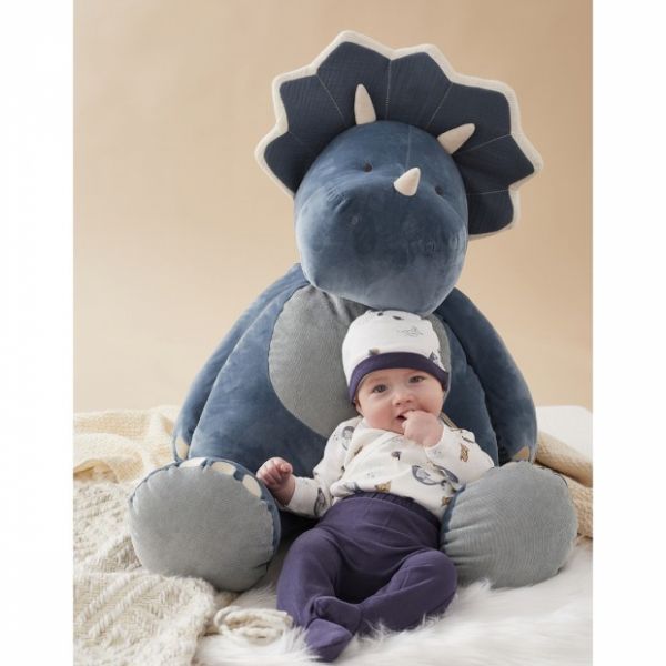 Peluche géante tricératops  Ops bleu 80 cm