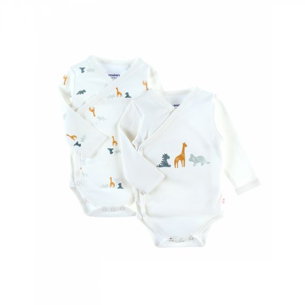 Lot de 2 bodies coton bio manches longues naissance - Stegi Tiga & Ops