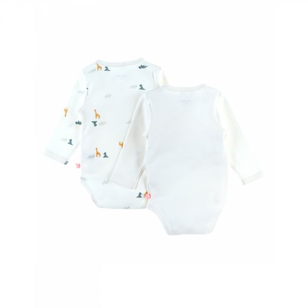 Lot de 2 bodies coton bio manches longues naissance - Stegi Tiga & Ops