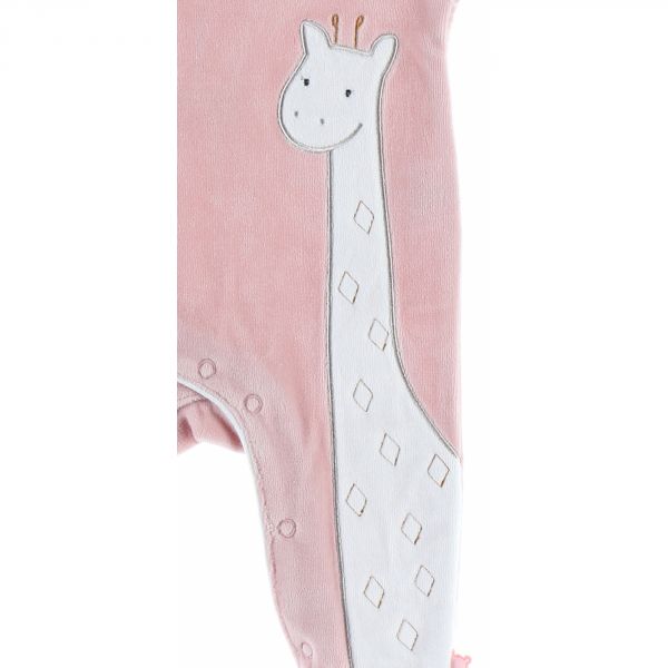 Pyjama bébé en velours Tiga rose - 12 mois