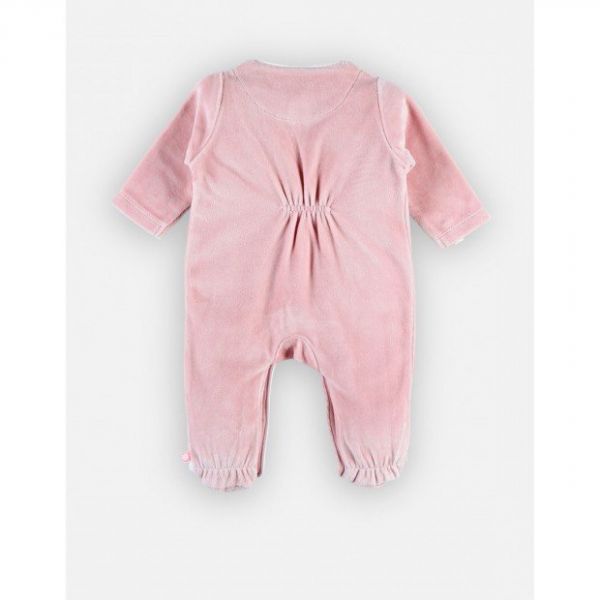 Pyjama bébé en velours girafe Tiga rose 1 mois