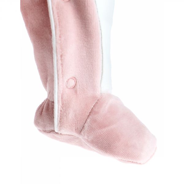 Pyjama bébé en velours Tiga rose - 6 mois