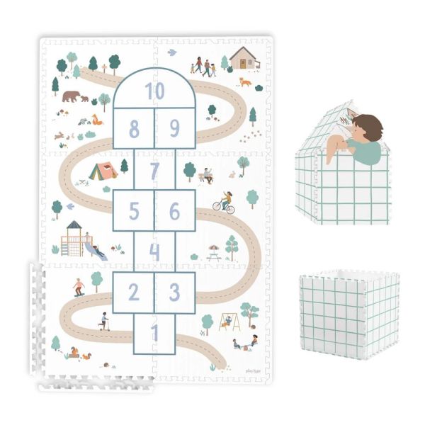 Tapis de jeu réversible  2 en 1 EEVAA Marelle