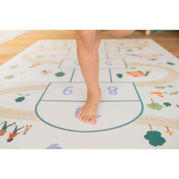 Tapis de jeu réversible  2 en 1 EEVAA Marelle