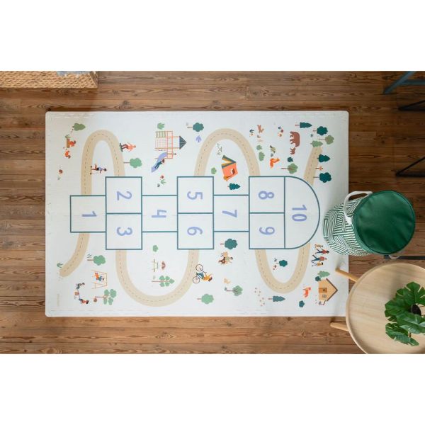 Tapis de jeu réversible  2 en 1 EEVAA Marelle