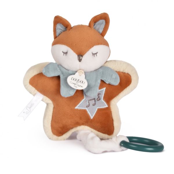 Boîte à musique doudou 16 cm Timo le renard