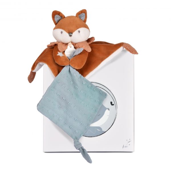 Doudou attache sucette 20 cm Timo le renard
