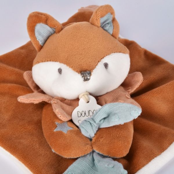 Doudou attache sucette 20 cm Timo le renard
