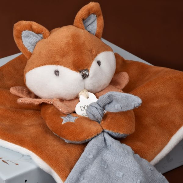 Doudou attache sucette 20 cm Timo le renard