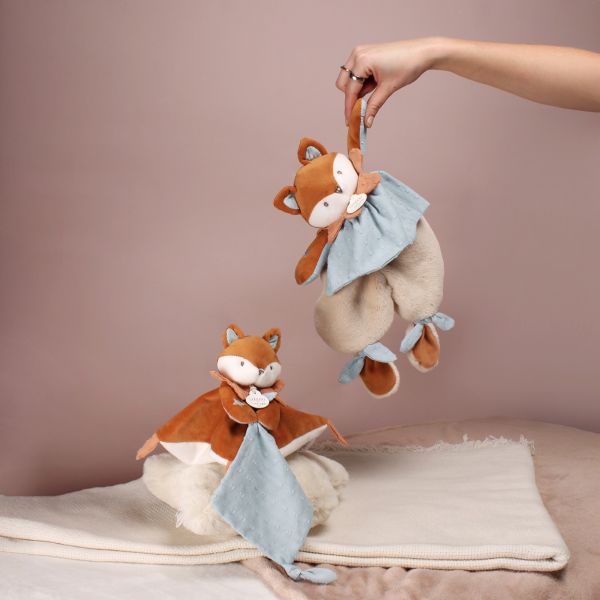 Doudou attache sucette 20 cm Timo le renard