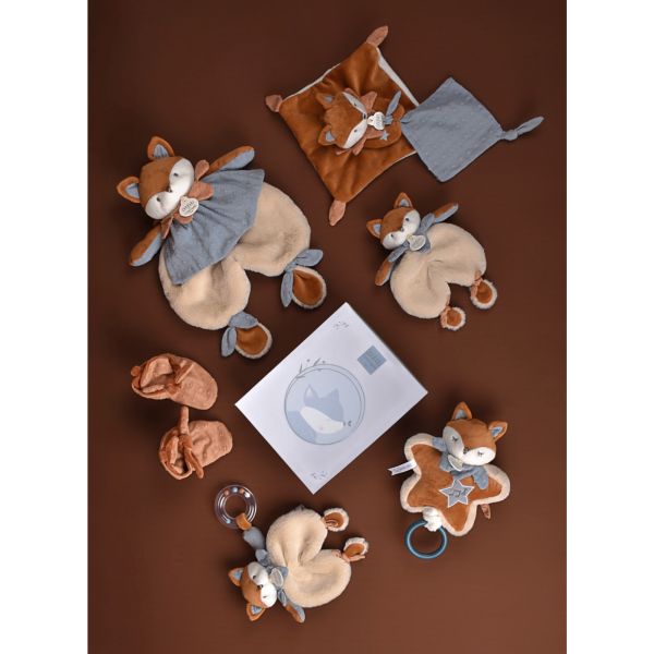 Doudou attache sucette 20 cm Timo le renard