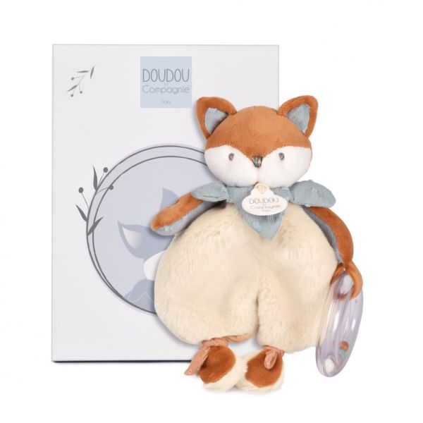 Doudou avec hochet 18 cm Timo le renard