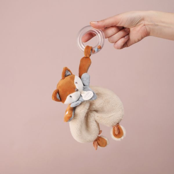 Doudou avec hochet 18 cm Timo le renard
