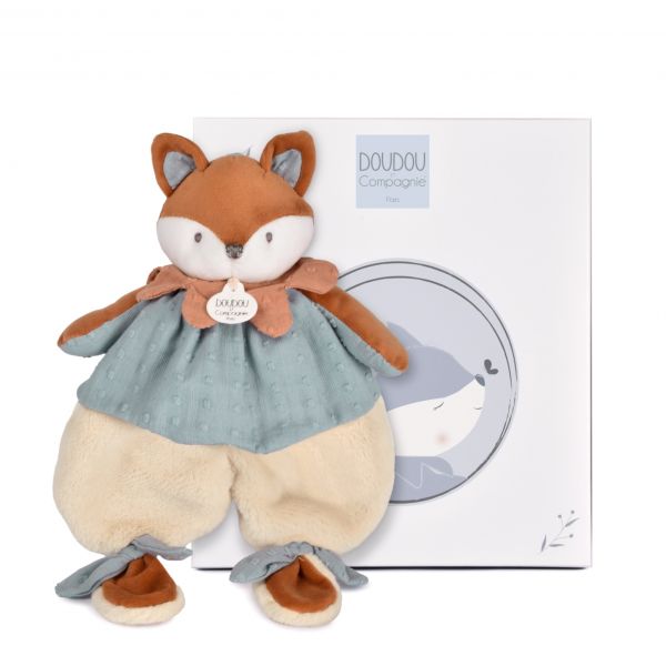 Doudou plat 29 cm Timo le renard