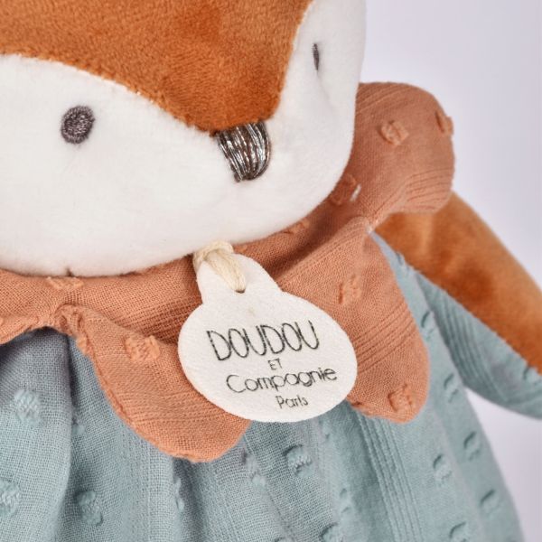 Doudou plat 29 cm Timo le renard