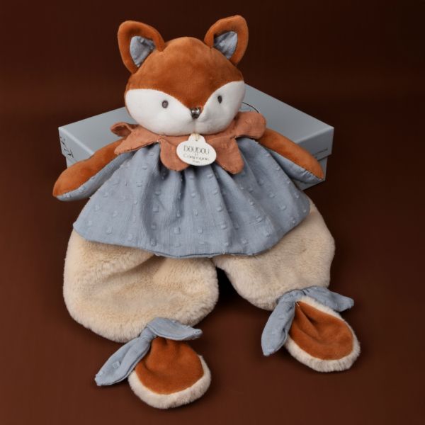 Doudou plat 29 cm Timo le renard