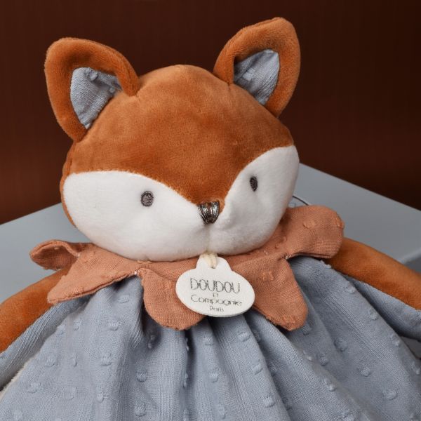 Doudou plat 29 cm Timo le renard