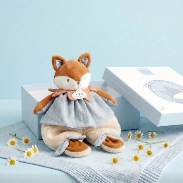 Doudou plat 29 cm Timo le renard