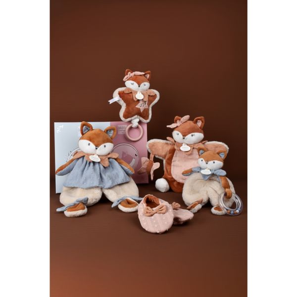 Doudou plat 29 cm Timo le renard