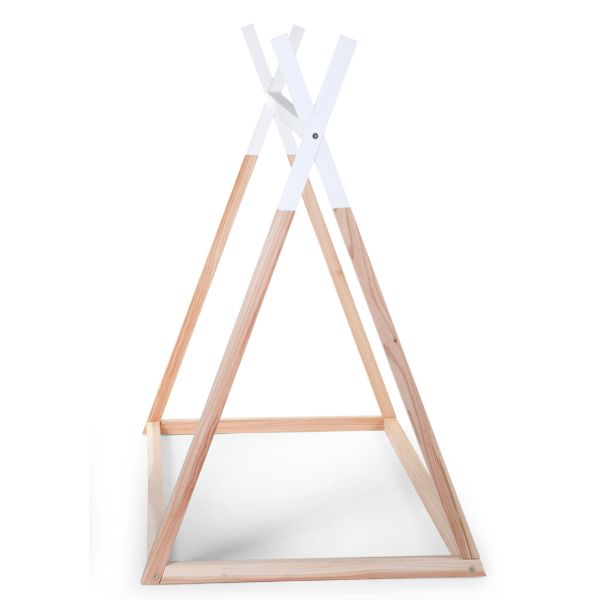 Tipi de lit bébé 70 x 140 cm Naturel et blanc