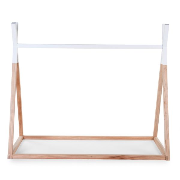 Tipi de lit bébé 70 x 140 cm Naturel et blanc