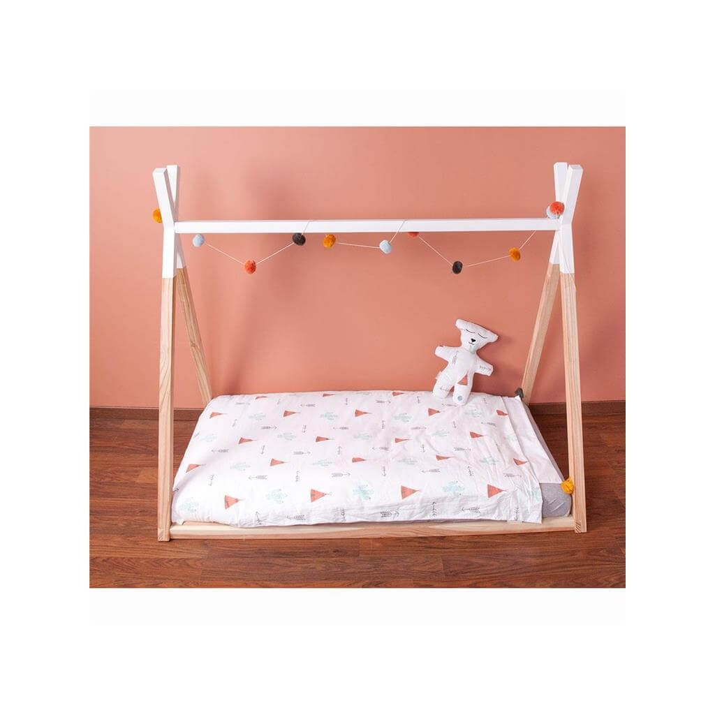 Lit tipi 70x140 Blanc & Naturel - Childhome – Comptoir des Kids