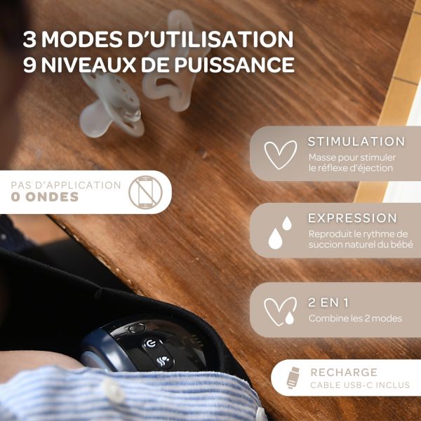 Tire-lait électrique mains libres nomade Night blue