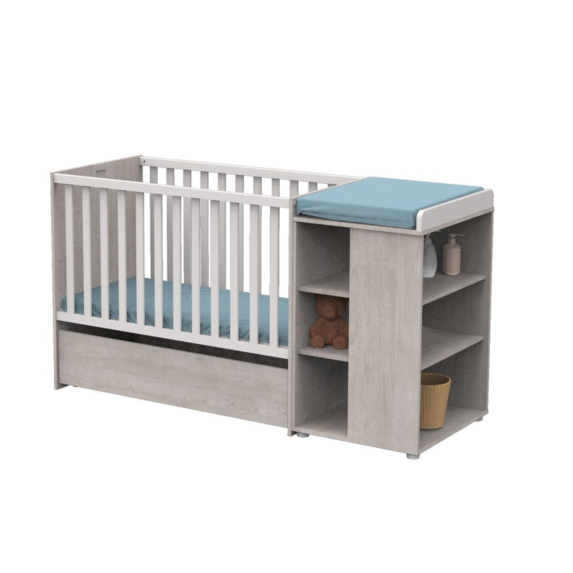 Sauthon Meubles Tiroir De Lit Evolutif Bebe Combine 60x1 Cm Nova Gris Loft Made In Bebe