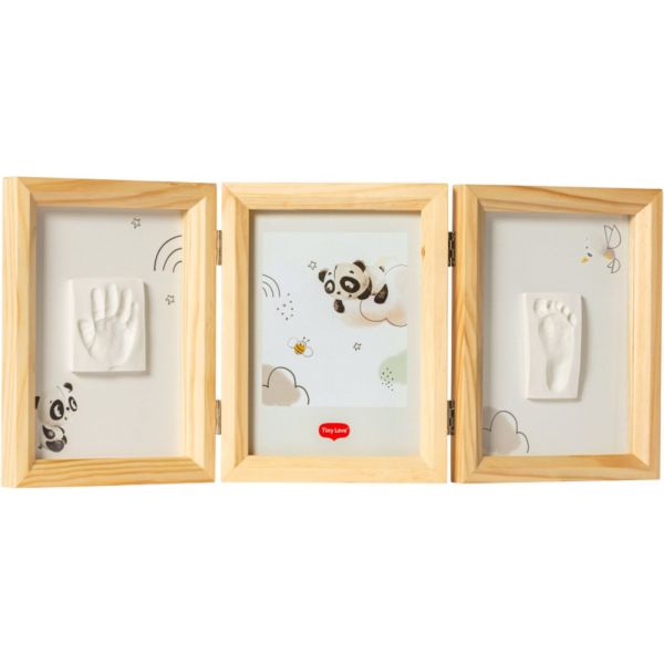 Cadre empreinte bébé 3 volets bois