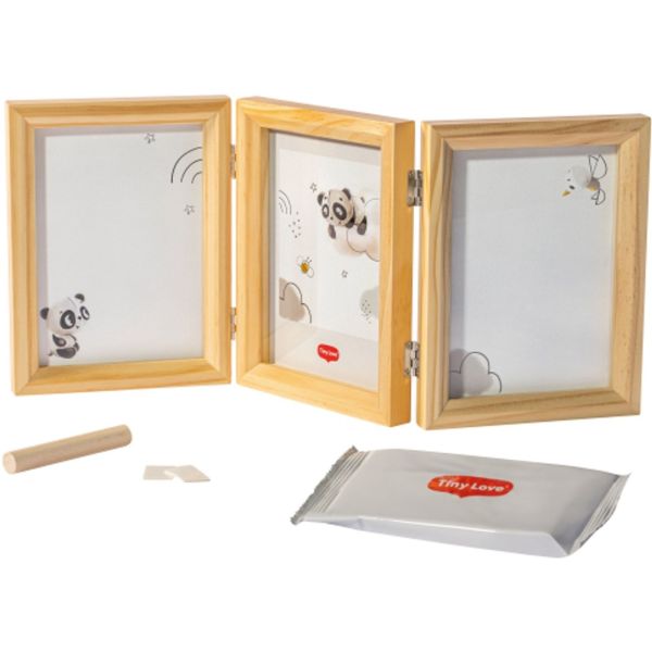 Cadre empreinte bébé 3 volets bois