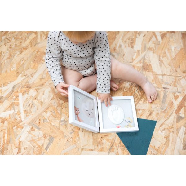 Cadre empreinte 2 volets Blanc