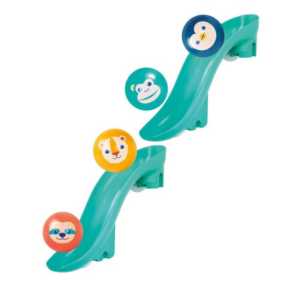 Lot de 2 toboggans de bain avec balles flottantes sonores