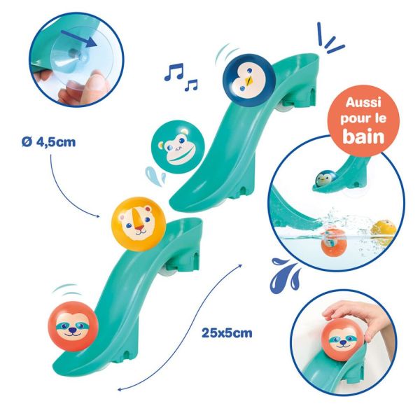Lot de 2 toboggans de bain avec balles flottantes sonores