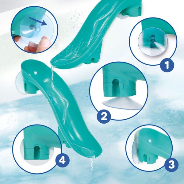 Lot de 2 toboggans de bain avec balles flottantes sonores