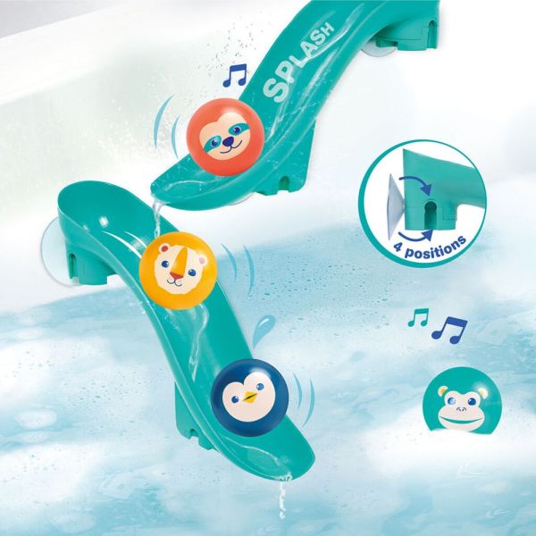 Lot de 2 toboggans de bain avec balles flottantes sonores