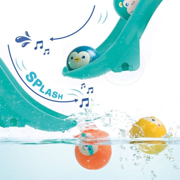 Lot de 2 toboggans de bain avec balles flottantes sonores